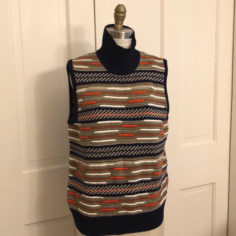 Knit mock turtleneck vest